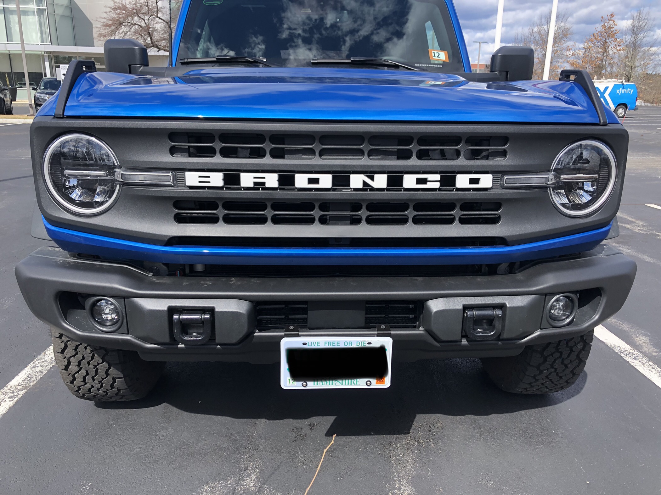 Ford Bronco Capable steel bumper license plate bracket (Heritage Bronco)- NO DRILLING required IMG_0314