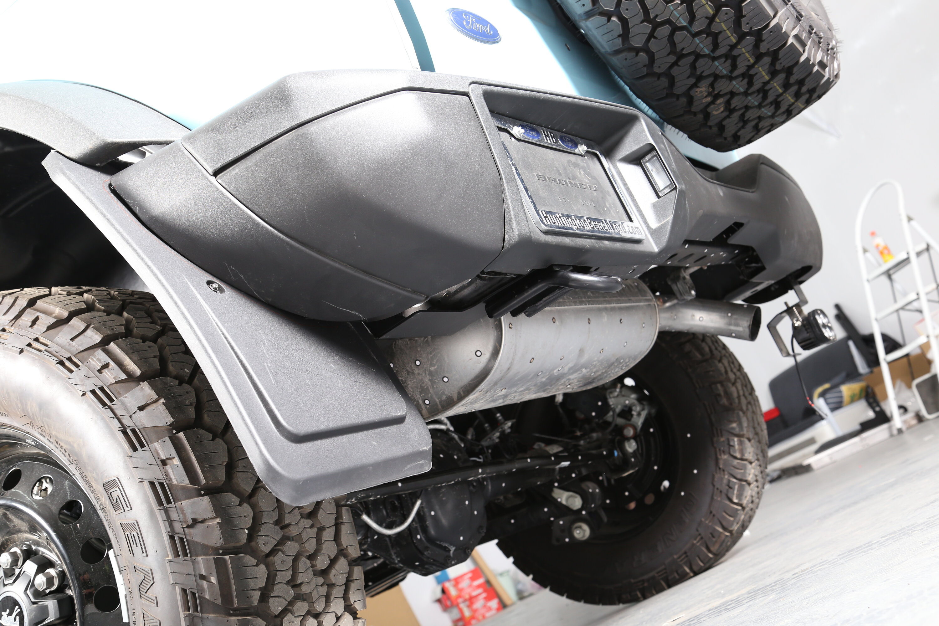 Ford Bronco Mabett Mud Flaps Fits Sasquatch set that accommodates factory rock rails or tube steps IMG_1323.JPG