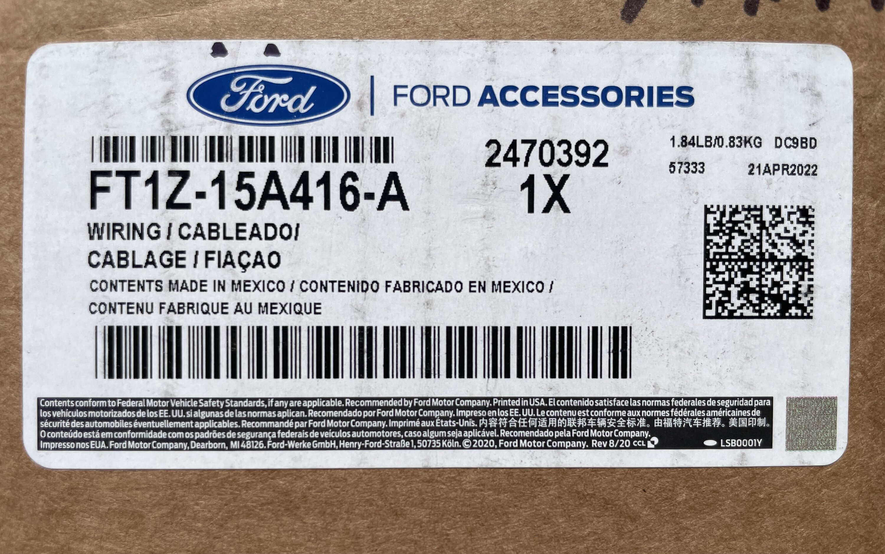 Ford Bronco Ford trailer wiring harness FT1Z-15A416-A IMG_5621