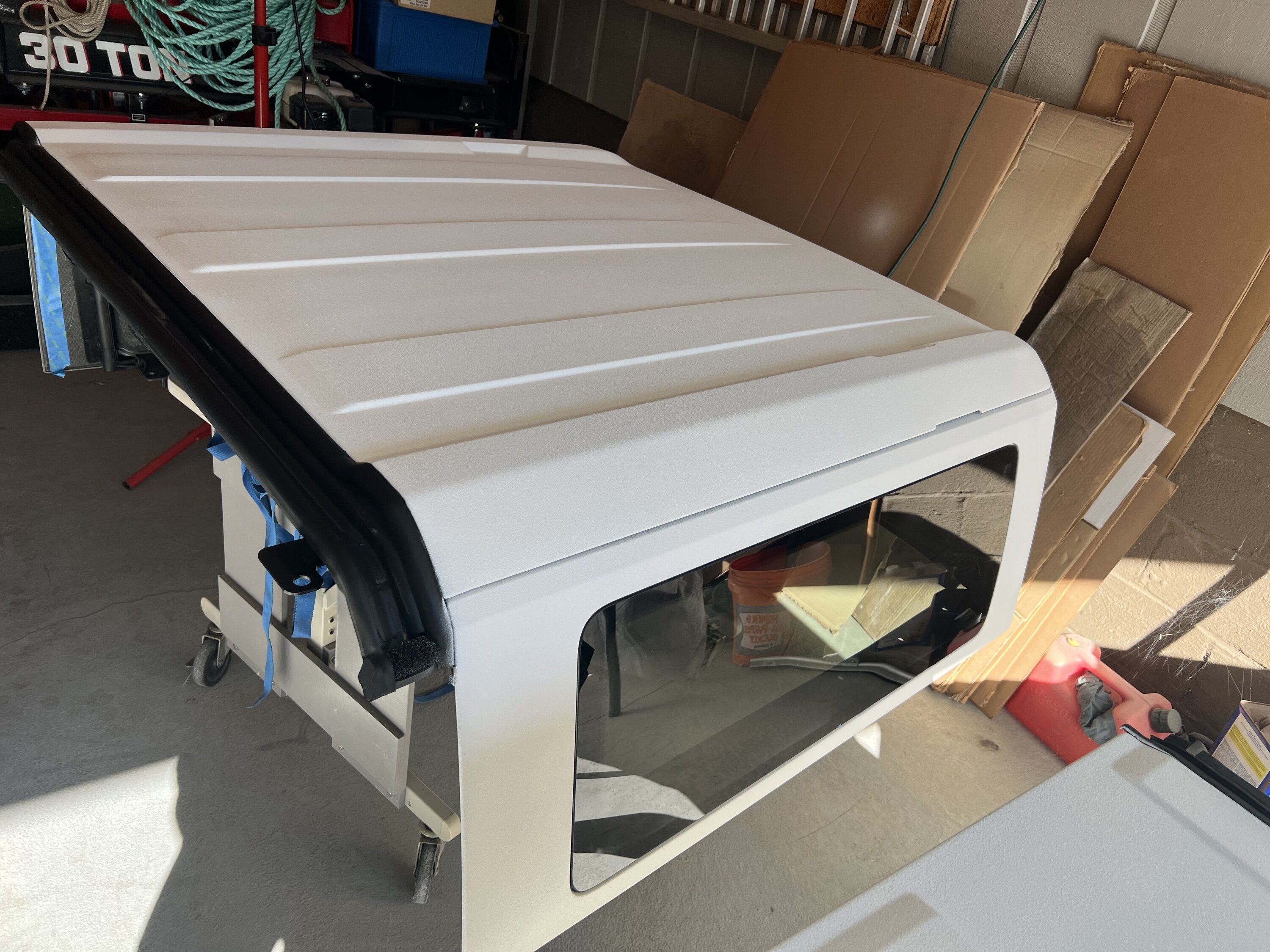Ford Bronco MIC hard top painted white using Raptor Spray Liner:  DIY how-to and photos 11375887-9F68-43A0-AED3-9D1C2956EC26