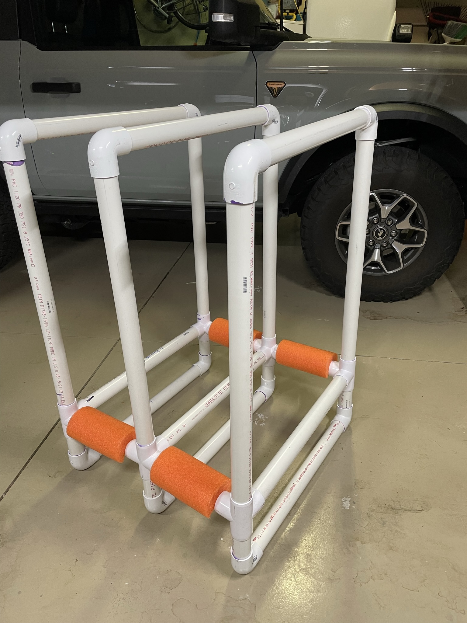 Ford Bronco Door Storage Holder PVC Cart for Garage - DIY Instructions & Photos IMG_8267