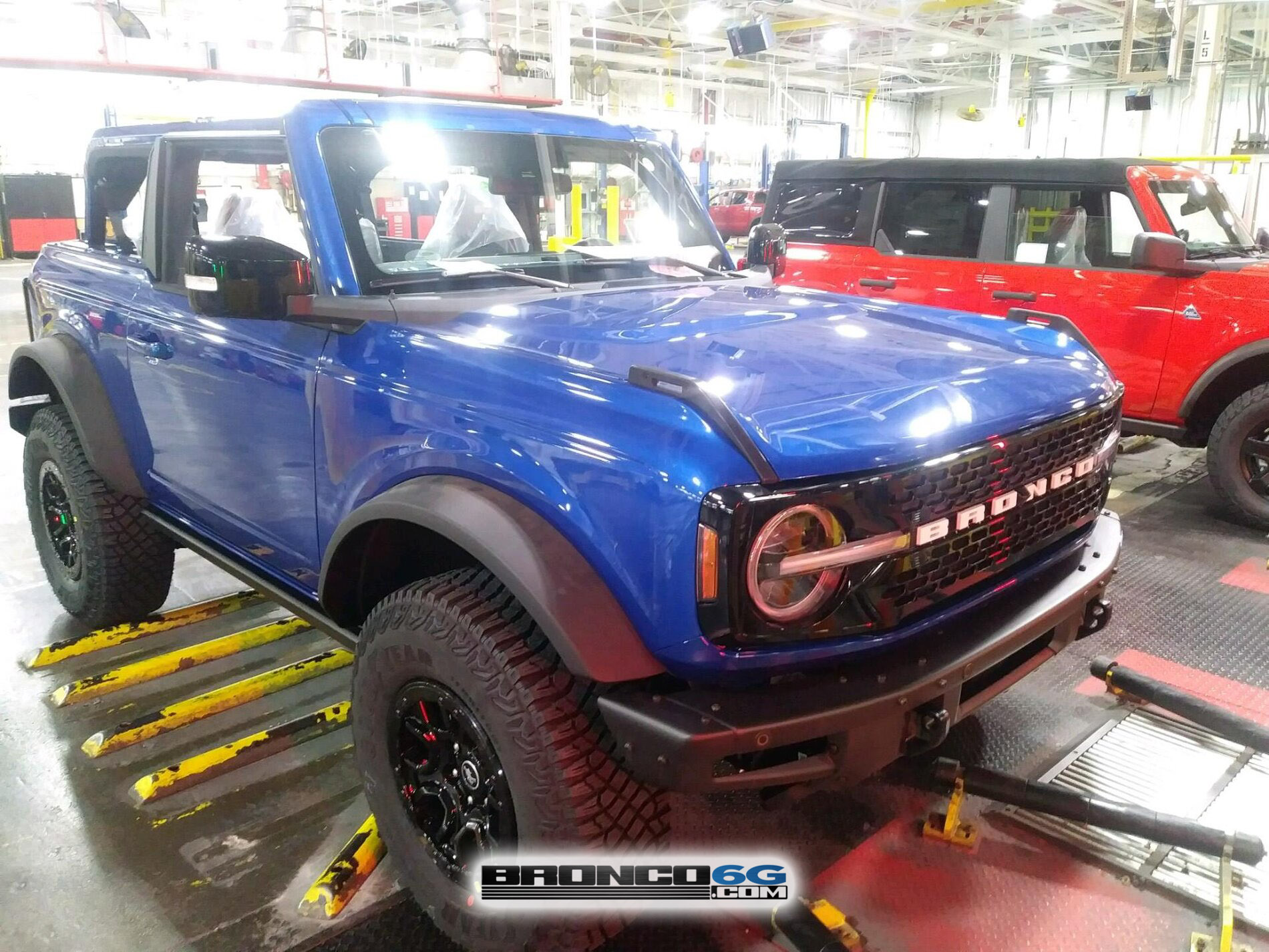 Ford Bronco Factory Pics: Lightning Blue Bronco First Edition + Race Red Black Diamond ? Lightning Blue Bronco First Edition Bronco 2-Door 1