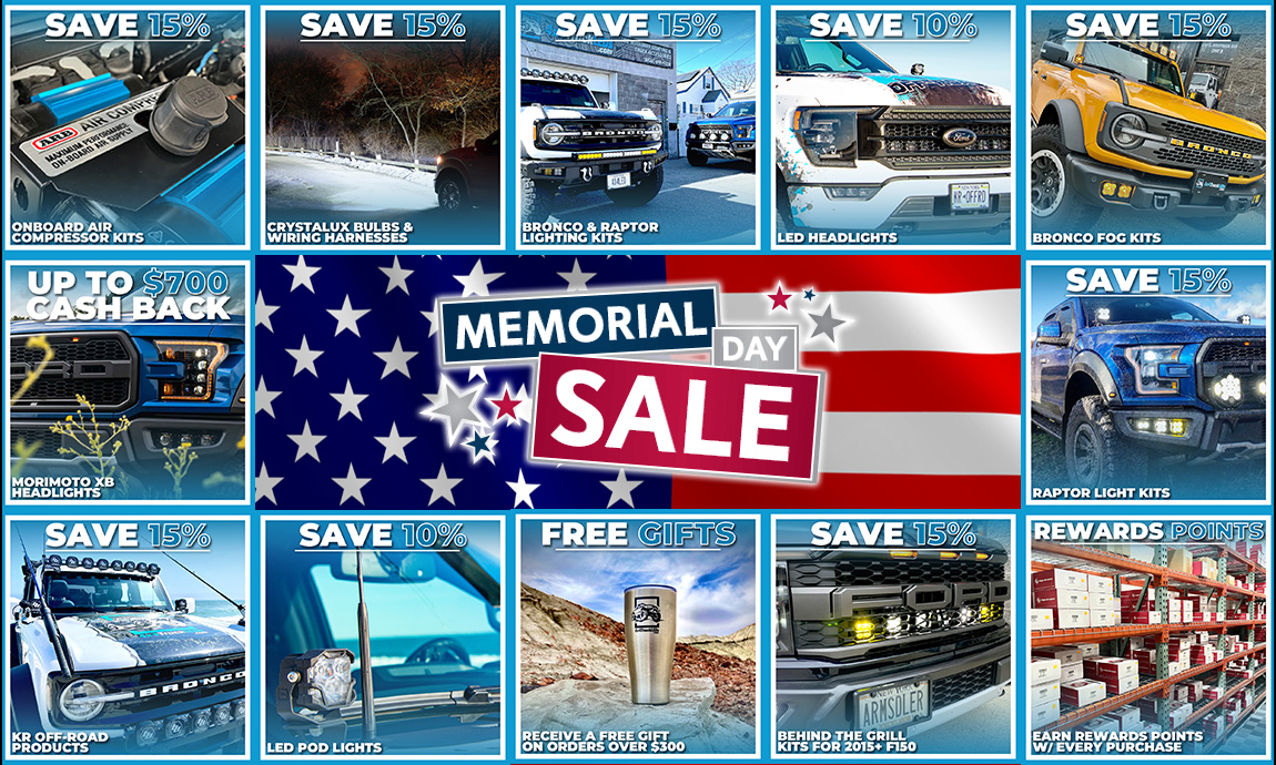 Ford Bronco MEMORIAL DAY SALES | Save Up to 15% on Lights, Air Compressors & More! Memorial Day 2024