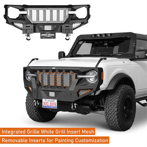 Ford Bronco New! Hooke Road Mad Max Front Grill Bumper - Low Budget Under $700! (Video Show) offroad-mad-max-front-bumper-ford-bronco-b8921s-17