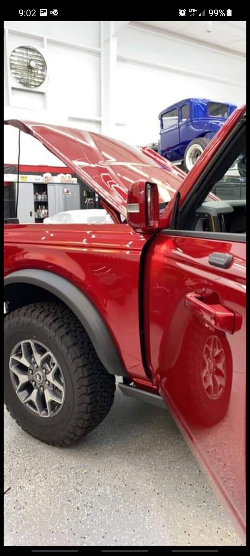 Ford Bronco First Body Color Painted Grill I've Seen (Rapid Red Bronco) painted-cowls-