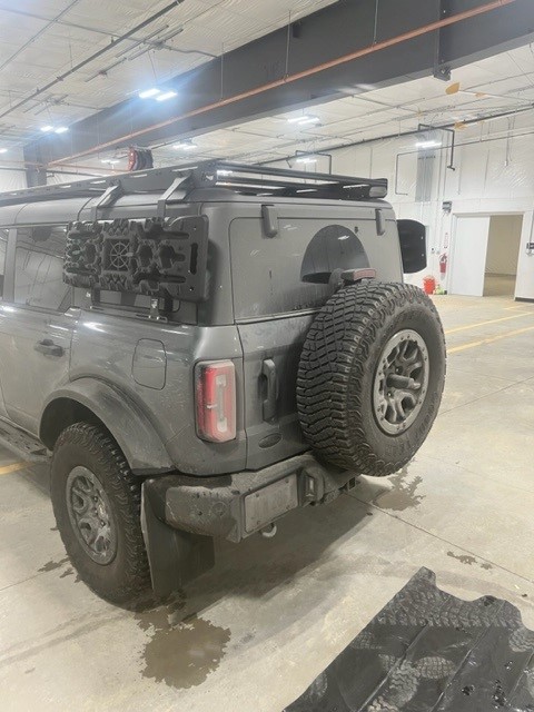 Ford Bronco Recovery boards mounted on Pak Rax r3