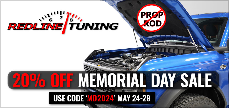 Ford Bronco 20% OFF Redline Tuning Bronco Hood QuickLIFT systems for Memorial Day! RedlineTuning Home Page Banner Memorial Day 2024 copy