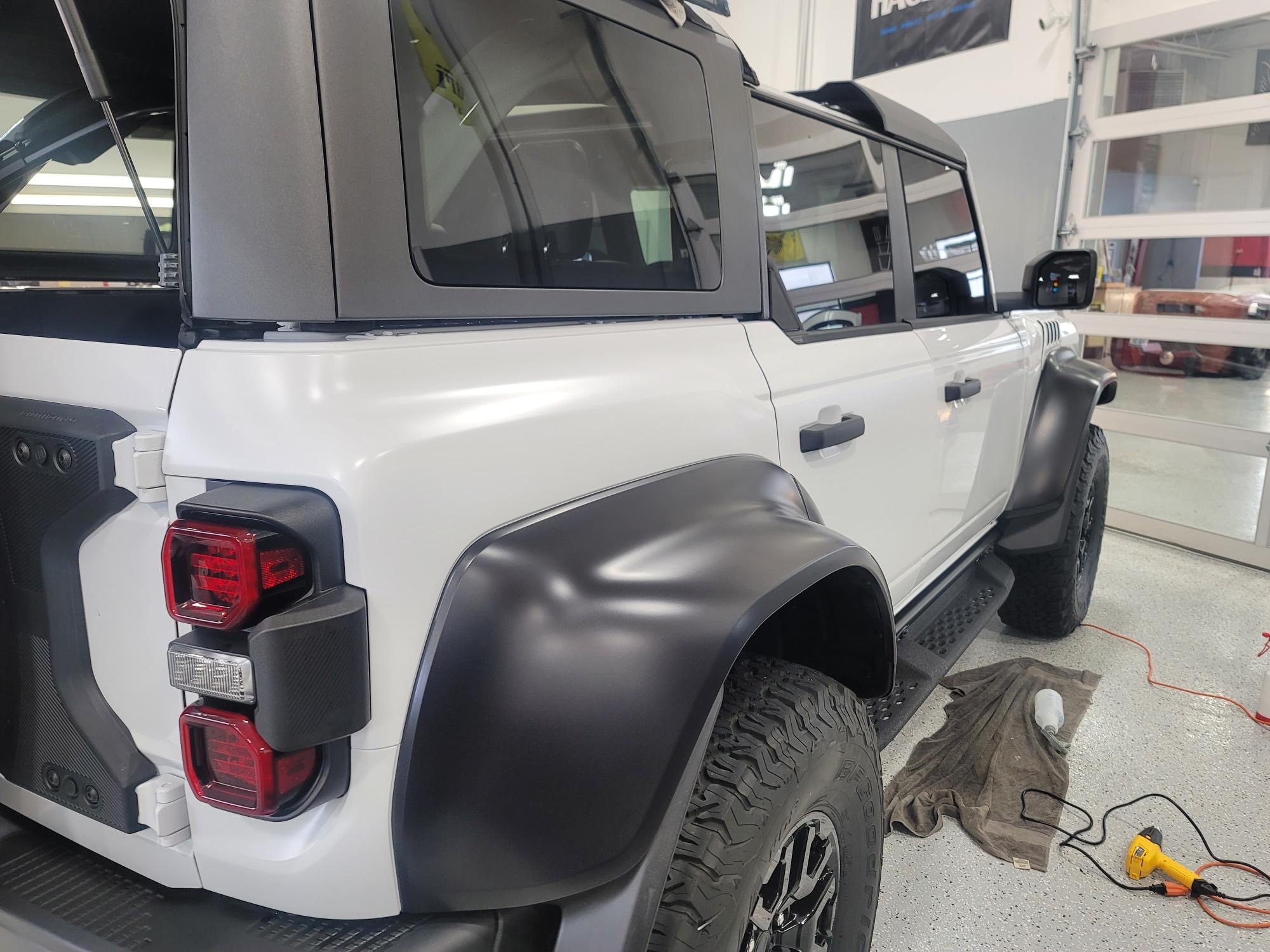 Ford Bronco XPEL Stealth PPF Wrap Completed on Bronco Raptor in Oxford White Resized_20230501_145204