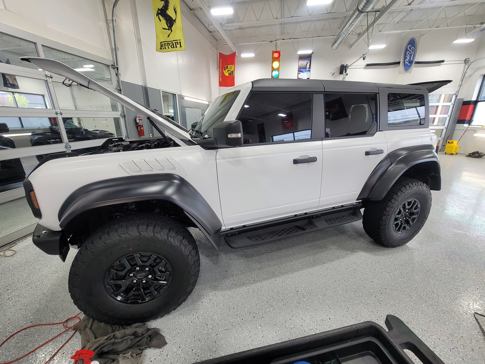 Ford Bronco XPEL Stealth PPF Wrap Completed on Bronco Raptor in Oxford White Resized_20230502_133730