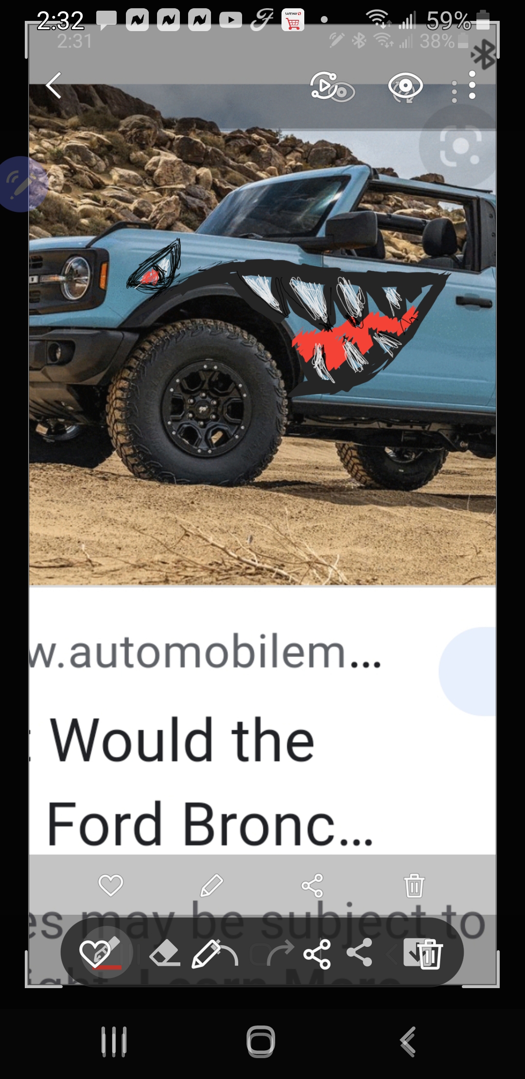 Ford Bronco New to the forum. Here’s Newt w/ WWII inspired shark teeth graphic! Screenshot_20220606-143210_Gallery