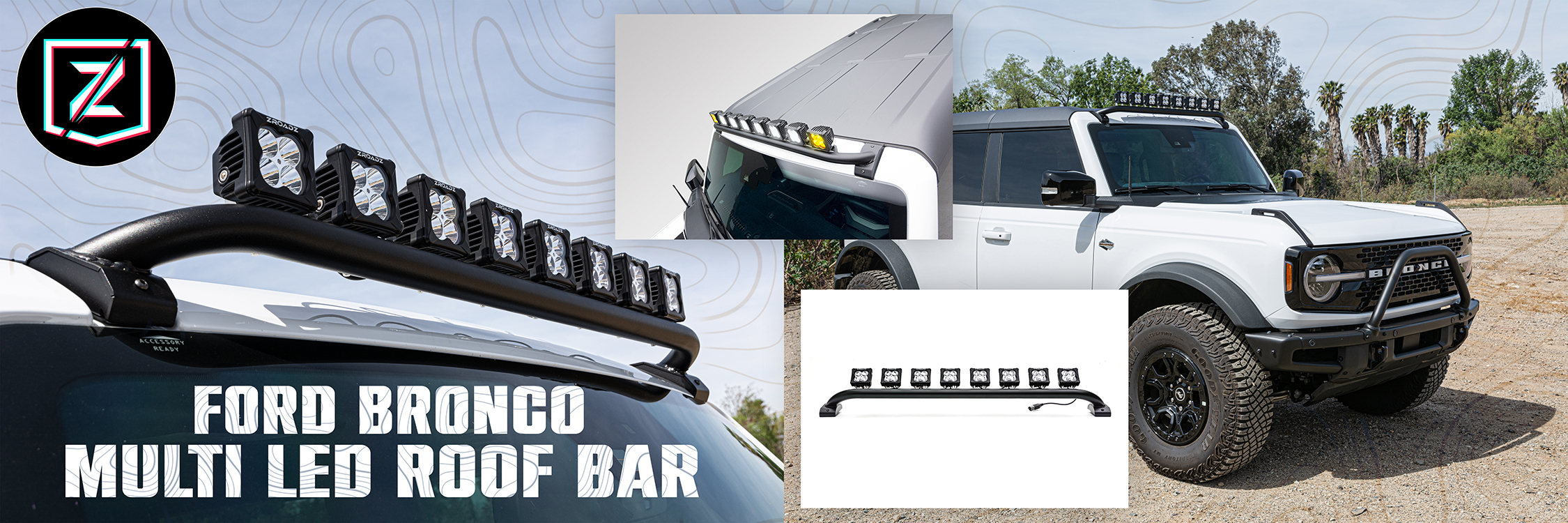 Ford Bronco Multi LED Roof Mounted Light Bar small roof mount Untitled-1