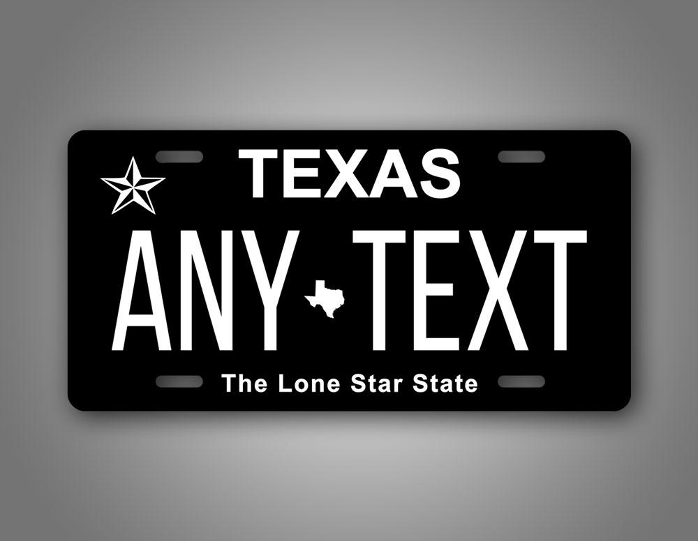 Ford Bronco Blackened License Plate texas-black-and-white-license-plate