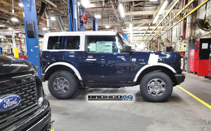 Ford Bronco Antimatter Blue mockups with white top, fender flares & wheels ths46uhw46jh