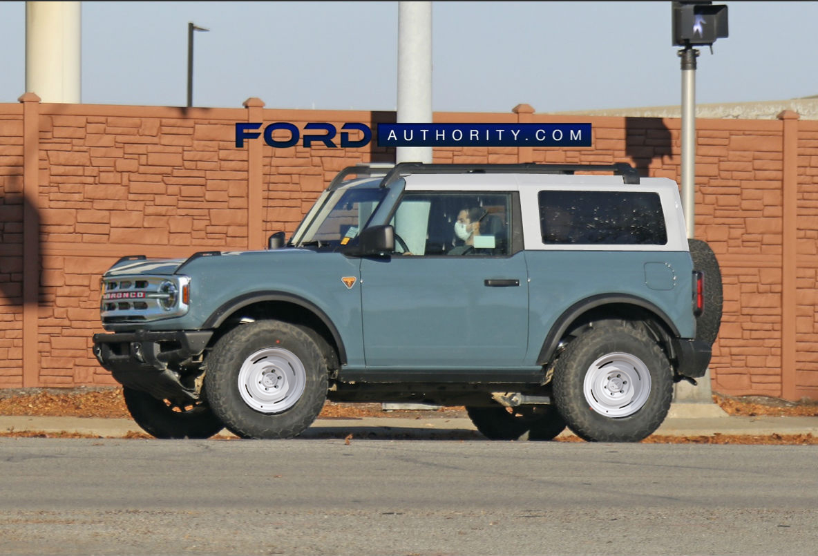 Ford Bronco 2-Door Area 51 Bronco Badlands Spotted With Top Off White Grille Wheels copy