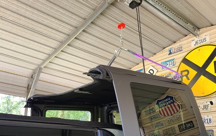 My DIY Homemade Hard Top Lift Ceiling Winch System