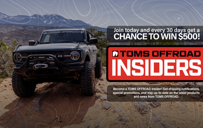 **Win Big with TOMS OFFROAD: $500 Monthly Giveaway for Bronco Insiders!**