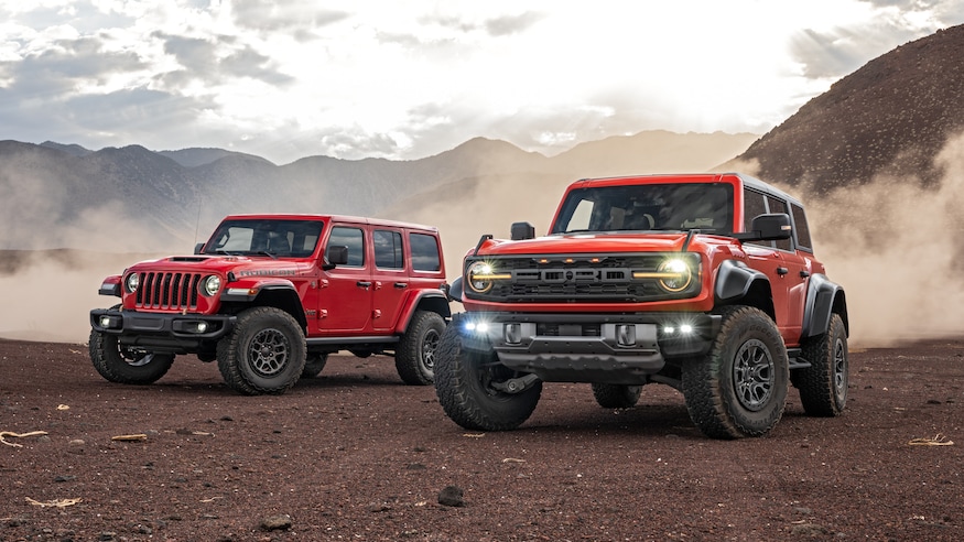 Motortrend Bronco Raptor Vs Jeep 392 Xr Battle Of The Badass Off