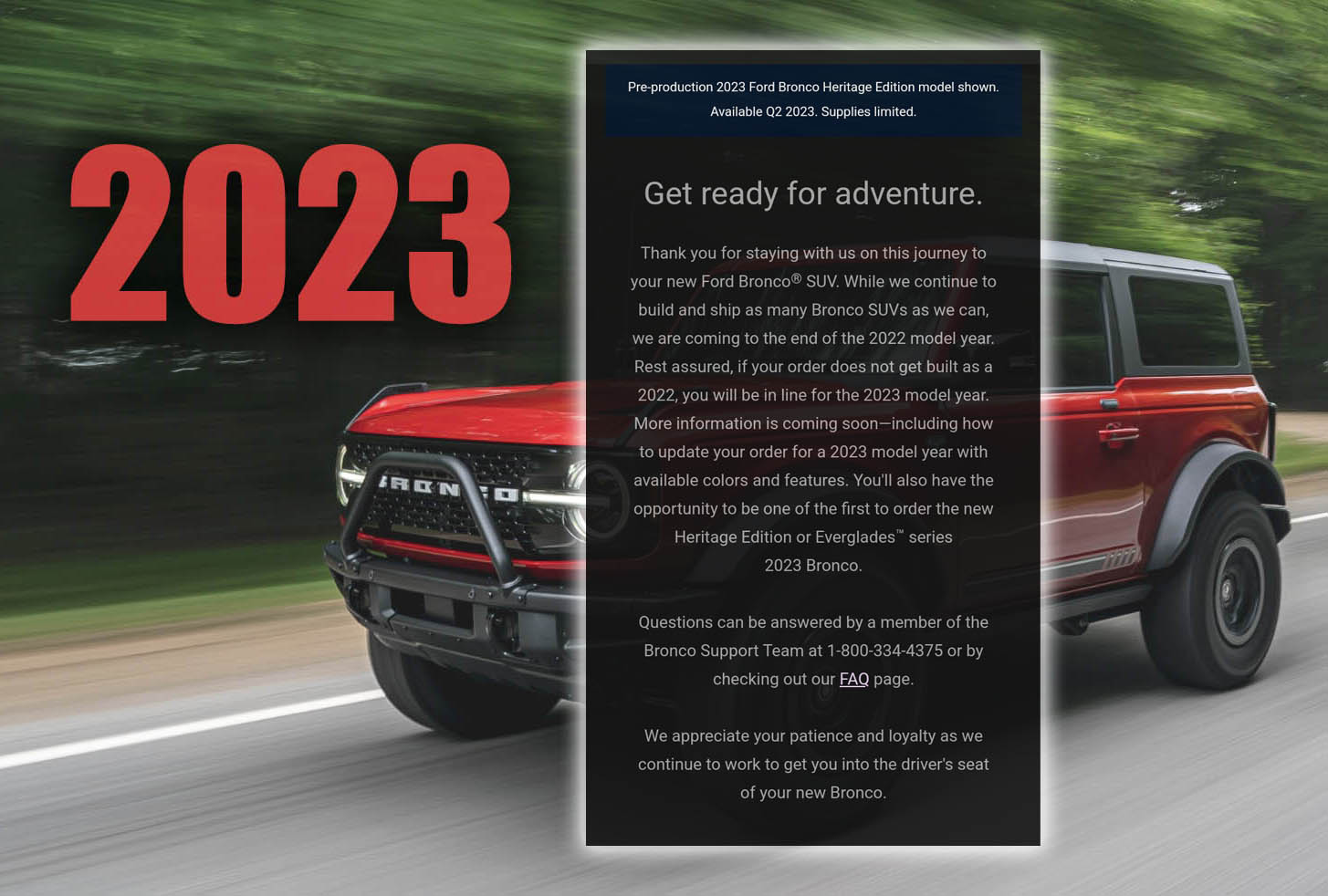 Ford Bronco Reservation FAQ